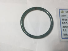 Load image into Gallery viewer, 50.5mm Certified Type A 100% Natural dark green blue gray black slim round cut Guatemala Jadeite bangle PJ21-2587