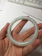 Load image into Gallery viewer, 58.9mm certified 100% natural type A icy watery light green white round cut jadeite jade bangle BS83-(1099)