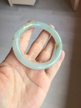 Load image into Gallery viewer, 53.7mm 100% Natural type A icy watery light green carved and golden-painted round cut Jadeite Jade bangle Pb212-2404