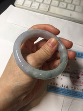Load image into Gallery viewer, 56.3mm certified 100% natural Type A icy light green/purple jadeite jade bangle PE7-0299