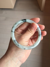 Load image into Gallery viewer, 57.2mm certified 100% natural Type A white sunny green dark green ink painting (水墨) round cut jadeite jade bangle PC158-3151