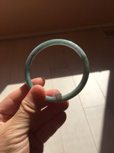 Load image into Gallery viewer, 58.6mm Type A 100% Natural Light Green/Gray/Black/Purple/Brown “Reed Flowers & Snow” Guatemala Slim Round Cut Jadeite BanglePJ122-1417