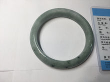 Load image into Gallery viewer, 58.8mm certified Type A 100% Natural dark green gray Jadeite Jade bangle PJ90-6649