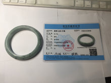 Load image into Gallery viewer, 58.8mm certified Type A 100% Natural dark green gray Jadeite Jade bangle PJ90-6649