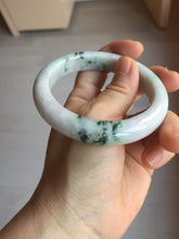 Load image into Gallery viewer, 57.7mm certified 100% natural green/purple/brown(Fu Lu SHOU) with green floating flowers jadeite jade bangle PD141-6311
