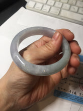 Load image into Gallery viewer, 56.3mm certified 100% natural Type A icy light green/purple jadeite jade bangle PE7-0299
