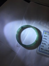 Load image into Gallery viewer, 50.5mm Certified Type A 100% Natural dark green blue gray black slim round cut Guatemala Jadeite bangle PJ21-2587