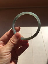 Load image into Gallery viewer, 58.9mm Type A 100% Natural Light Green/Gray/Black/Purple/Brown “Reed Flowers & Snow” Guatemala Slim Round Cut Jadeite Bangle PJ123-1414