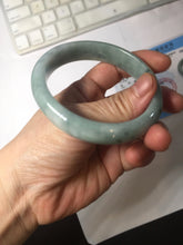 Load image into Gallery viewer, 58.8mm certified Type A 100% Natural dark green gray Jadeite Jade bangle PJ90-6649