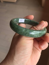 Load image into Gallery viewer, 60mm certified 100% natural Type A Spanish green gray black jadeite jade bangle H165-6028