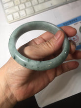 Load image into Gallery viewer, 58.8mm certified Type A 100% Natural dark green gray Jadeite Jade bangle PJ90-6649