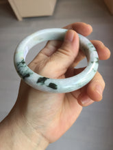 Load image into Gallery viewer, 57.7mm certified 100% natural green/purple/brown(Fu Lu SHOU) with green floating flowers jadeite jade bangle PD141-6311