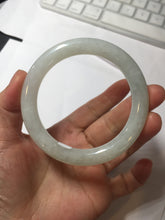 Load image into Gallery viewer, 57.7mm certified 100% natural type A icy watery light green white round cut jadeite jade bangle BS84-(1100)