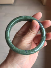 Load image into Gallery viewer, 60mm certified 100% natural Type A Spanish green gray black jadeite jade bangle H165-6028