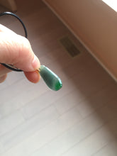 Load image into Gallery viewer, 100% Natural type A dark green gray black Guatemala Jadeite Jade thin blessed melon pendant PA210