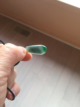Load image into Gallery viewer, 100% Natural type A dark green gray black Guatemala Jadeite Jade thin blessed melon pendant PA210