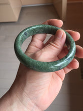 Load image into Gallery viewer, 60mm certified 100% natural Type A Spanish green gray black jadeite jade bangle H165-6028