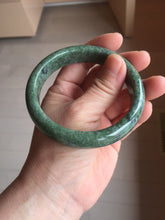 Load image into Gallery viewer, 60mm certified 100% natural Type A Spanish green gray black jadeite jade bangle H165-6028
