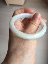 Load image into Gallery viewer, Shopify only 52mm certified type A 100% Natural sunny green/white/yellow oval jadeite jade bangle AR117-0264