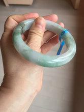 Load image into Gallery viewer, 61.5 mm certified type A 100% Natural oily light green/white/purple chubby Jadeite Jade bangle BM17-2786
