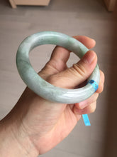 Load image into Gallery viewer, 61.5 mm certified type A 100% Natural oily light green/white/purple chubby Jadeite Jade bangle BM17-2786