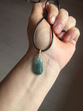 Load image into Gallery viewer, 100% Natural type A dark green gray black Guatemala Jadeite Jade thin blessed melon pendant PA210
