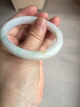 Load image into Gallery viewer, Shopify only 52mm certified type A 100% Natural sunny green/white/yellow oval jadeite jade bangle AR117-0264