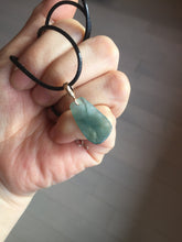 Load image into Gallery viewer, 100% Natural type A dark green gray black Guatemala Jadeite Jade thin blessed melon pendant PA210