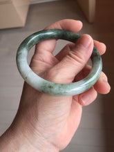 Load image into Gallery viewer, 56.6mm certified 100% natural Type A dark green(油青) gray round cut jadeite jade bangle H164-6009
