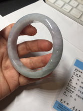 Load image into Gallery viewer, 56.3mm certified 100% natural Type A icy light green/purple jadeite jade bangle PE7-0299