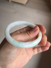 Load image into Gallery viewer, Shopify only 52mm certified type A 100% Natural sunny green/white/yellow oval jadeite jade bangle AR117-0264