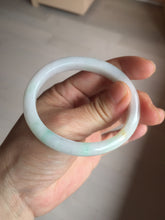 Load image into Gallery viewer, Shopify only 52mm certified type A 100% Natural sunny green/white/yellow oval jadeite jade bangle AR117-0264