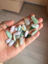 Load image into Gallery viewer, 100% Natural type A sunny green white purple yellow Jadeite Jade blessed melon pendant group PA209