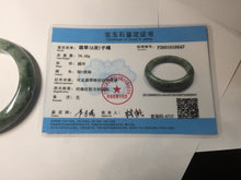 Load image into Gallery viewer, 56mm certified Type A 100% Natural dark green gray Jadeite Jade bangle BS112-6647