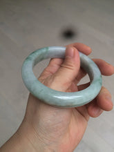 Load image into Gallery viewer, 57.5mm certified 100% natural type A light green/purple chubby jadeite jade bangle BF29-4028