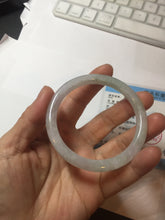 Load image into Gallery viewer, 53.5mm certified 100% natural icy watery light green purple slim round cut jadeite jade bangle PB73-1269