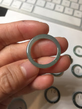 Load image into Gallery viewer, 15.9mm 5 1/4 100% natural type A icy watery green/blue icy watery Guatemala jadeite jade band ring group BP86