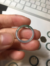 Load image into Gallery viewer, 15.9mm 5 1/4 100% natural type A icy watery green/blue icy watery Guatemala jadeite jade band ring group BP86