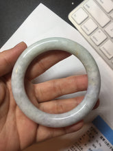 Load image into Gallery viewer, 56.6mm Certified 100% natural Type A light green purple brown chubby round cut jadeite jade bangle BQ14-5819