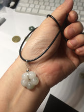 Load image into Gallery viewer, Type A 100% Natural light green/white/purple jadeite Jade Hawaiian flower Pendant AA66