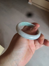Load image into Gallery viewer, 51.5mm certified 100% natural Type A sunny green/white oval jadeite jade bangle BH57-6125