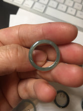 Load image into Gallery viewer, 15.9mm 5 1/4 100% natural type A icy watery green/blue icy watery Guatemala jadeite jade band ring group BP86