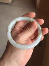 Load image into Gallery viewer, 57.2mm certified 100% natural Type A white yellow brown purple Autumn Leaf round cut jadeite jade bangle H162-6012