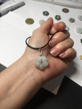 Load image into Gallery viewer, Type A 100% Natural light green/white/purple jadeite Jade Hawaiian flower Pendant AA66