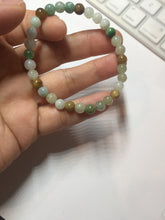 Load image into Gallery viewer, 5.7-6mm size 52-56mm 100% natural type A green/yellow/brown/white jadeite jade beads bracelet PB74