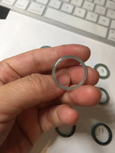 Load image into Gallery viewer, 15.9mm 5 1/4 100% natural type A icy watery green/blue icy watery Guatemala jadeite jade band ring group BP86
