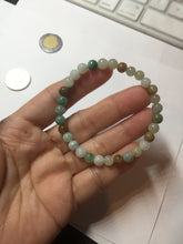 Load image into Gallery viewer, 5.7-6mm size 52-56mm 100% natural type A green/yellow/brown/white jadeite jade beads bracelet PB74