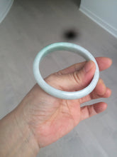 Load image into Gallery viewer, 51.5mm certified 100% natural Type A sunny green/white oval jadeite jade bangle BH57-6125