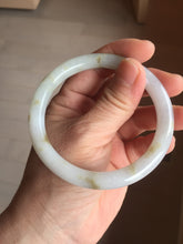 Load image into Gallery viewer, 57.2mm certified 100% natural Type A white yellow brown purple Autumn Leaf round cut jadeite jade bangle H162-6012