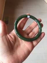 Load image into Gallery viewer, 61mm certified 100% Natural dark green/black round cut nephrite (碧玉) bangle HN105-9147
